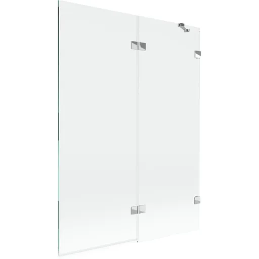 MEXEN/S Lunar vanová zástěna 2-křídlová pravá 130 x 150, transparent, chrom 897-130-100-01-00-P