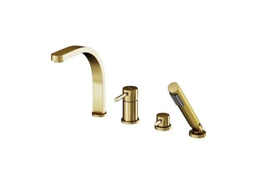 BESCO 4 otvorová vanová baterie DECCO zlatá broušená s příslušenstvím BABWD4BZ