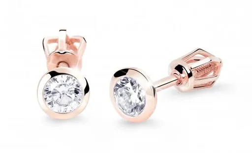 Cutie Jewellery Náušnice z růžového zlata se zirkony Z8003-30-10-X-4