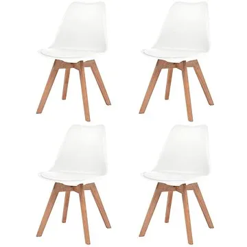 Jídelní židle 4 ks bílé umělá kůže (244784)