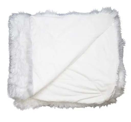 Bílý plyšový pléd s dlouhým chlupem Bearr - 130*180*2cm Mars & More