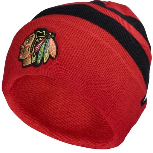 FANATICS CHICAGO BLACKHAWKS SWIPE CUFFED BEANIE Čepice, červená, velikost