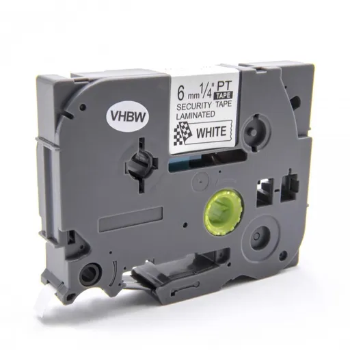 Kompatibilní páska s Brother TZ-SE1 / TZe-SE1, 6mm x 8m, černý tisk / bílý podklad, plombovací