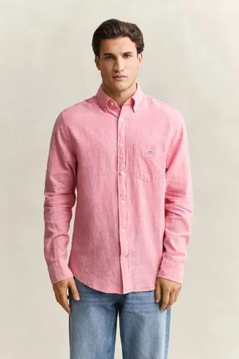 KOŠILE GANT REG COTTON LINEN SHIRT ROSE PINK
