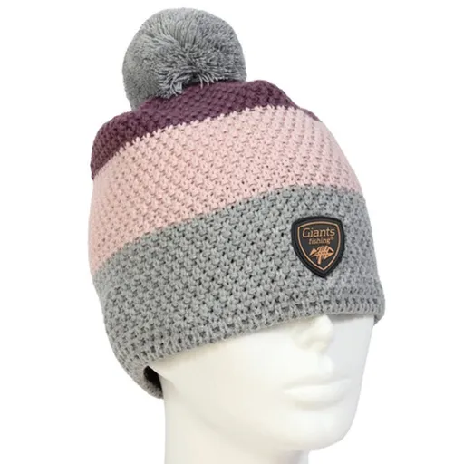 Giants fishing Zimní dámská čepice tříbarevná s bambulkou,Giants fishing Zimní dámská čepice tříbarevná s bambulkou