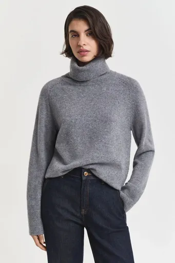 ROLÁK GANT DETAIL KNIT TURTLENECK CHARCOAL MELANGE