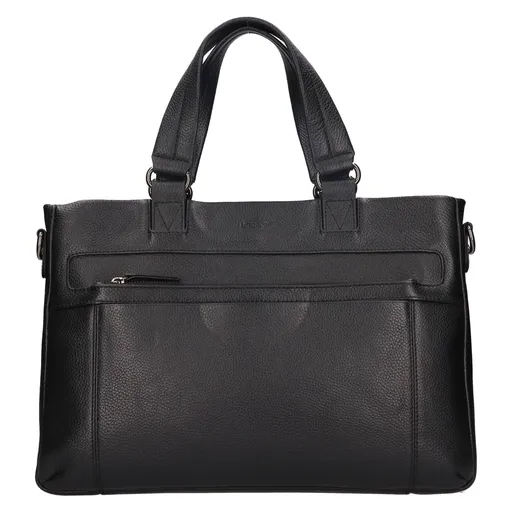 Kožená business taška na notebook Lagen Sacha - černá
