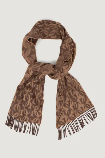 ŠÁLA GANT G MONOGRAM WOVEN SCARF DEEP BROWN