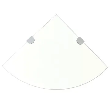 Rohová police s chromovými podpěrami sklo čiré 25x25 cm (243852)