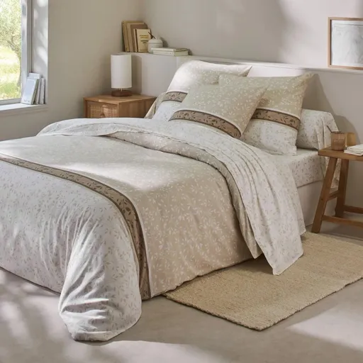 Bavlněné povlečení Constance, pískové, 140 x 200 cm