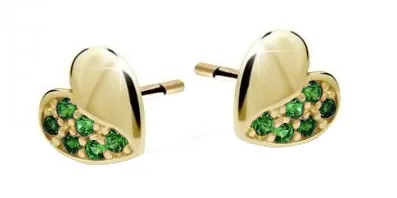 Cutie Jewellery Dětské náušnice ze žlutého zlata C2160-30-X-1 zelená