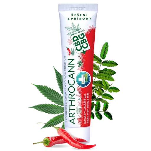 ARTHROCANN hřejivý konopný masážní gel CBD + CBG s koloidním stříbrem - 75 ml - Annabis