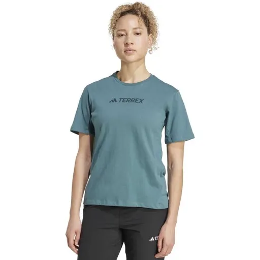adidas TERREX LOGO TEE W Dámské outdoorové tričko, tmavě zelená, velikost