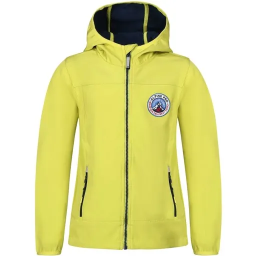 ALPINE PRO OMANO Dětská softshellová bunda, žlutá, velikost 152-158