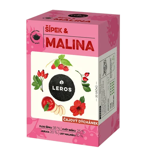 Leros Čajový dýchánek Šípek&malina 20x2 g