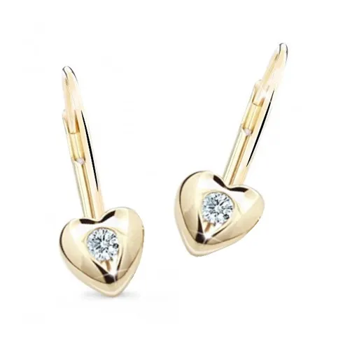 Cutie Jewellery Zlaté dětské náušnice C1556-55-X-1 fuchsiová