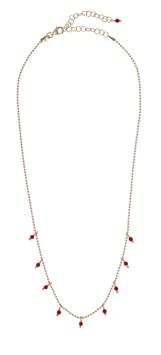 Alisia Pozlacený kuličkový náhrdelník s červeným korálem AL1559.01.022