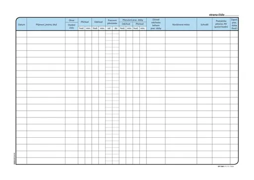 Tiskopis Kniha příchodů a odchodů A4 64 listů OPTYS