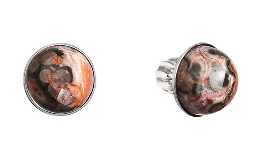 Evolution Group - Pavona Stříbrné náušnice pecky s pravým jaspisem 11491.3