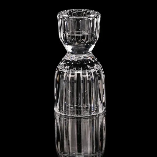 Svícen skleněný 10 cm na kónickou svíčku, čirá