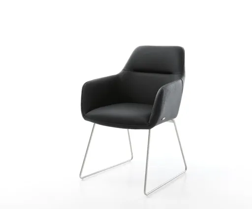 Jídelní židle Pejo-Flex černá pravá kůže nerezová ocel