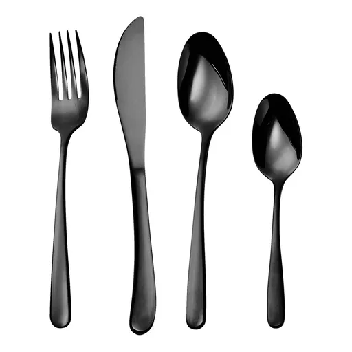 QUEENS Příbory lesklé set 4 ks - černá