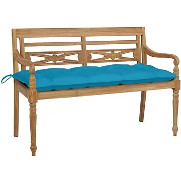 SHUMEE Lavice Batavia světle modrá poduška 120cm teak 3062173 (3062173)