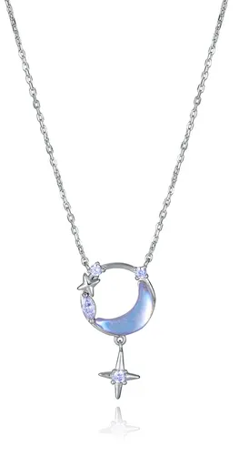 Viceroy Úchvatný stříbrný náhrdelník Měsíc a hvězdy 13225C000-30