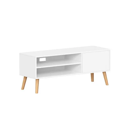 TV stolek – bílý minimalistický design, 120 × 40 × 49 cm