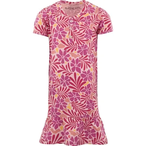 ALPINE PRO QAWO Dívčí šaty, růžová, velikost 140-146