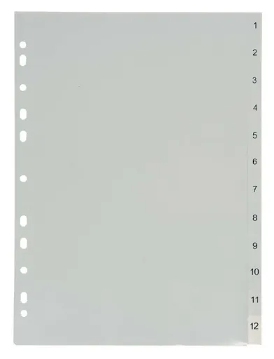 Rozdružovač A4 1-12 PP číselný šedý