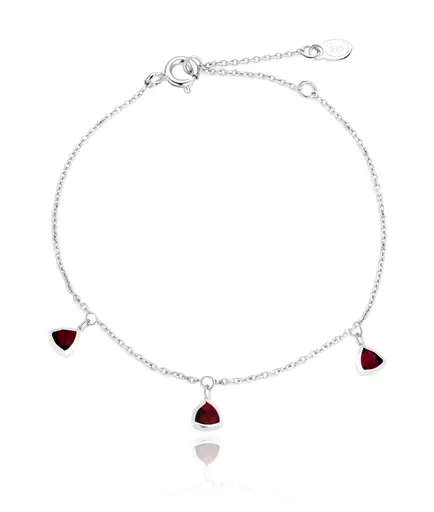 Beneto Exclusive Elegantní stříbrný náramek s granáty GRAAGB5/20