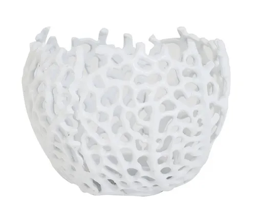 Bílý kovový svícen na čajovou svíčku Sabela - Ø 12*10cm 7727118