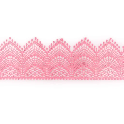 Cukrová krajka růžová - šířka 8 cm - K-Decor