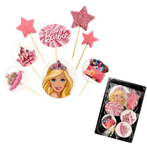 Cukrové dekorace Barbie – sada zápichů - K-Decor