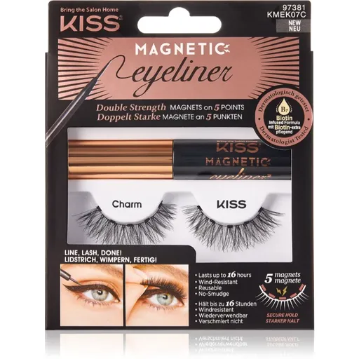KISS Magnetic Eyeliner & Eyelash Kit magnetické řasy 07 Charm 5 g