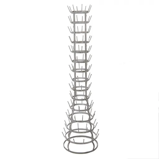 Šedý antik kovový stojan na hrnky a láhve se 116ti držáky Julien - Ø 41*148 cm Clayre & Eef