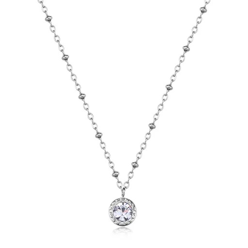 S'Agapõ Slušivý ocelový náhrdelník s přívěskem Aurora SAR56