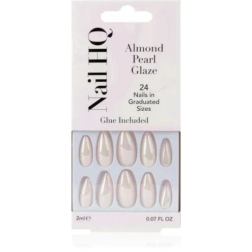 Nail HQ Almond umělé nehty Pearl Glaze 24 ks