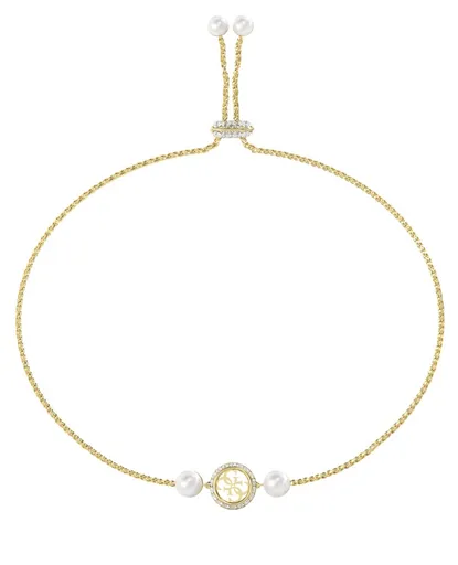 Guess Elegantní pozlacený náramek Tiny Pearly JUBB05520JWYGT/U