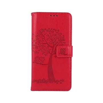 TopQ Pouzdro Samsung A33 5G knížkové Tmavě růžový strom sovičky 75031 (Sun-75031)