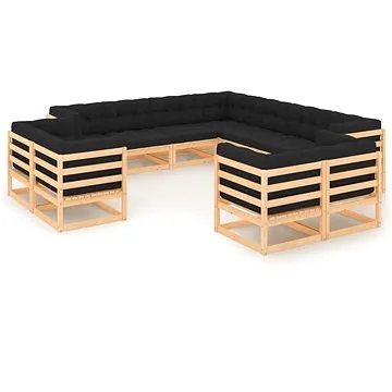 11dílná zahradní sedací souprava + antracitové podušky borovice, 3083861 (3083861)