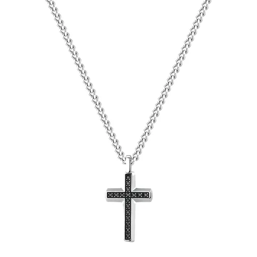Brosway Ocelový náhrdelník s křížkem Backliner BBC01