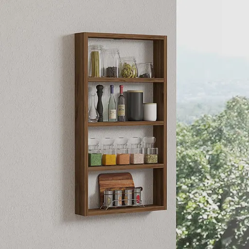 Nástěnná police Quatro - Walnut