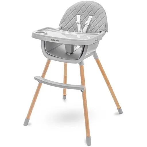 BABY MIX FREJA Jídelní židlička, šedá, velikost