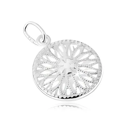 Stříbrný přívěsek 925, vyřezávaný kvítek