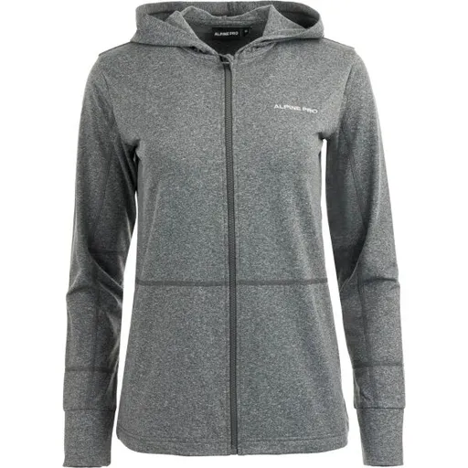 ALPINE PRO AHERTA Dámská funkční mikina s kapucí, šedá, velikost