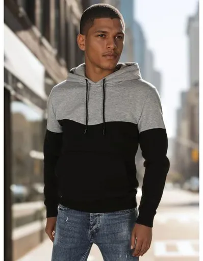 Pánská mikina basic s kapucí světle šedá