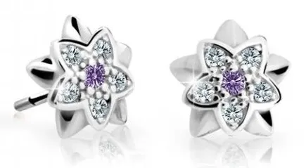 Cutie Jewellery Dětské náušnice z bílého zlata C2210-30-X-2 fialová
