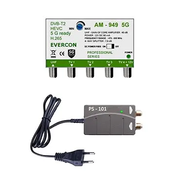 EVERCON anténní set pro 4 TV 949-101-4 pro DVB-T2 (8594208420262)